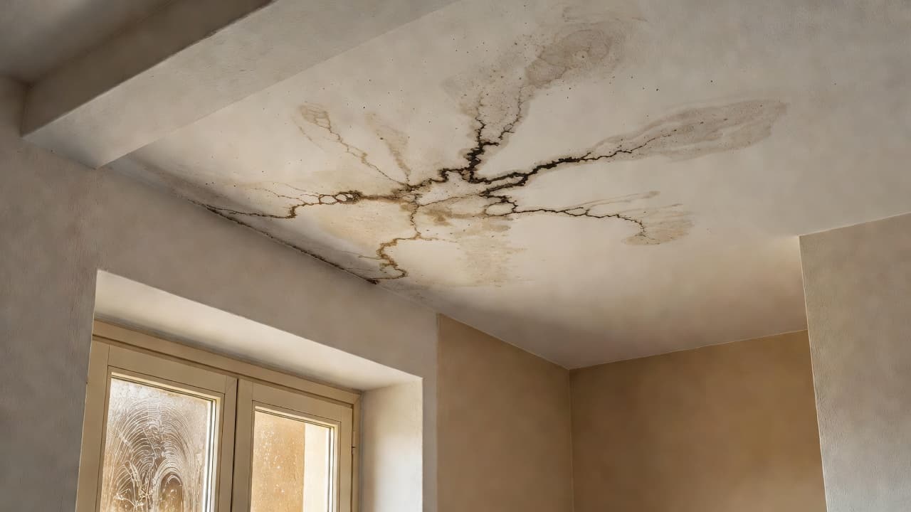 Damp patches on ceiling from flat above – what to do now