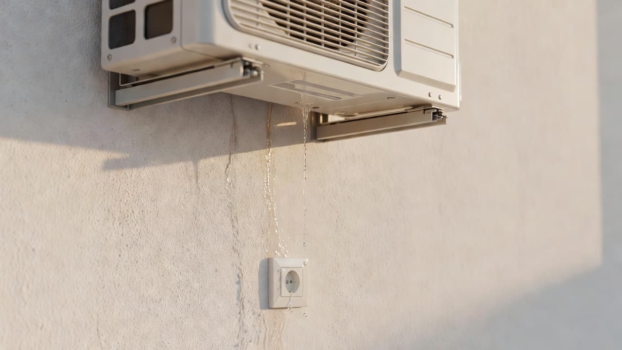 Water dripping from split onto socket — what to do now