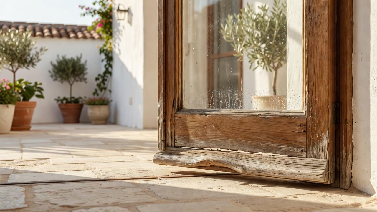 Terrace door swollen by damp – what to do now